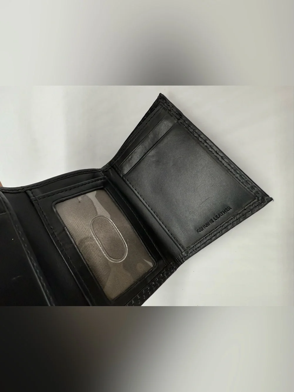 Dickies Black Leather Trifold Wallet